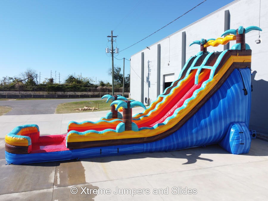 24' Tropic Shock PowerSplash Dual Lane Water Slide — Tropical Thrill